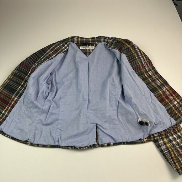 Vintage Tommy Hilfiger Y2K Plaid Blazer S Fitted  Academia School Prep Preppy - Picture 13 of 15